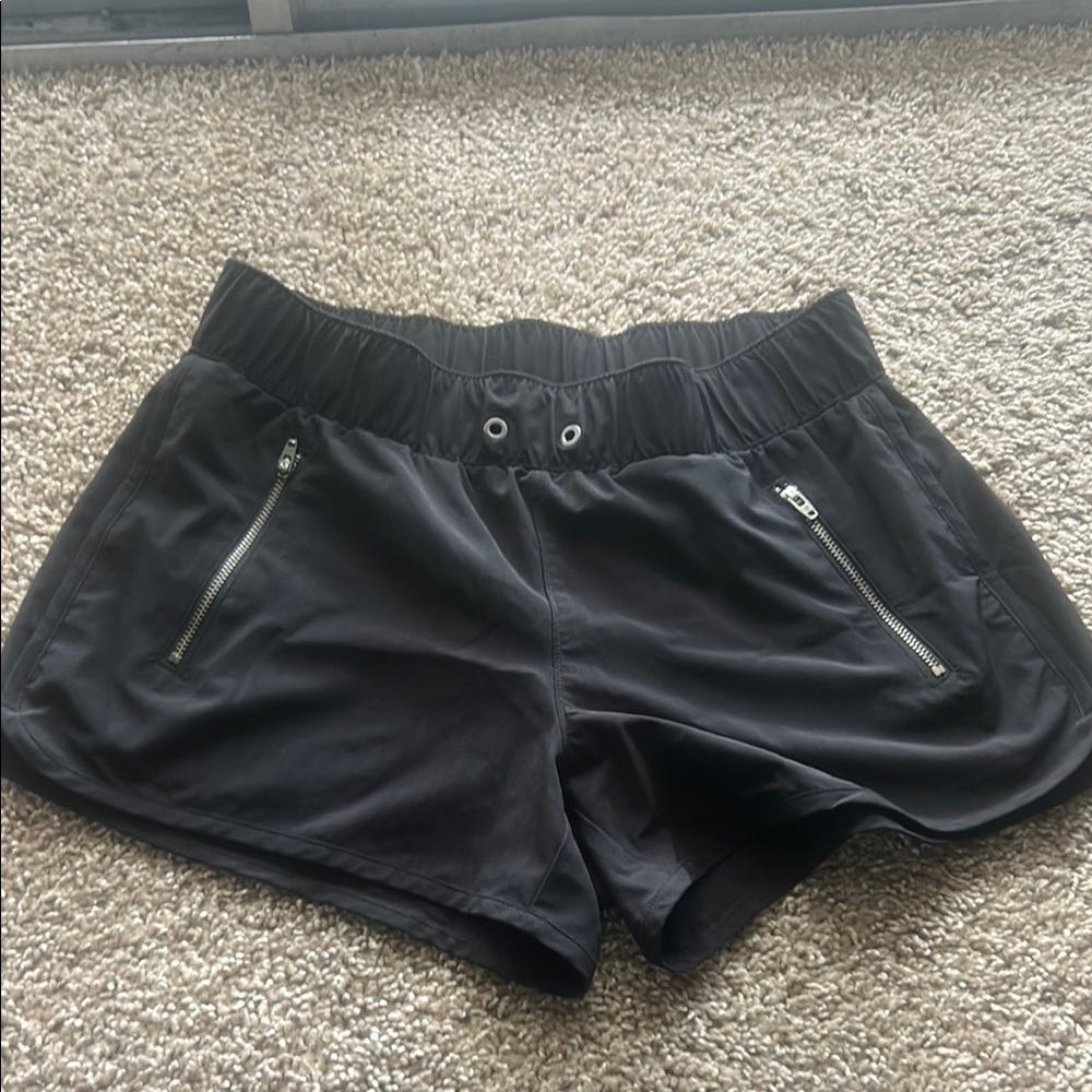 Athleta Black Athletic Shorts Moisture-Wicking Lightweight